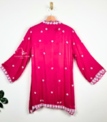 buy Satin shirt for women in Dubai. Lucknowi Chikankari top. Short Kurti in Dubai