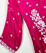 Ruby Pink Lucknowi Chikankari Top - Image 4