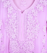 Lilac Ombre Lucknowi Chikankari Kurta with Mukaish