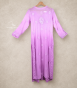 Lilac Ombre Lucknowi Chikankari Kurta with Mukaish