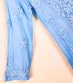 Blue Ombre Lucknowi Chikankari Kurta with Mukaish Work