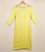 Yellow Ombre Lucknowi Chikankari Kurta with Mukaish Work