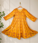 Buy Yellow and Pink Chikankari Anarkali in Dubai