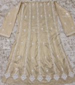 Golden Beige Chikankari Anarkali Dupatta in Dubai
