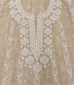 Golden Beige Chikankari Anarkali Dupatta in Dubai