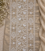 golden Tissue Silk Chikankari suit in Dubai