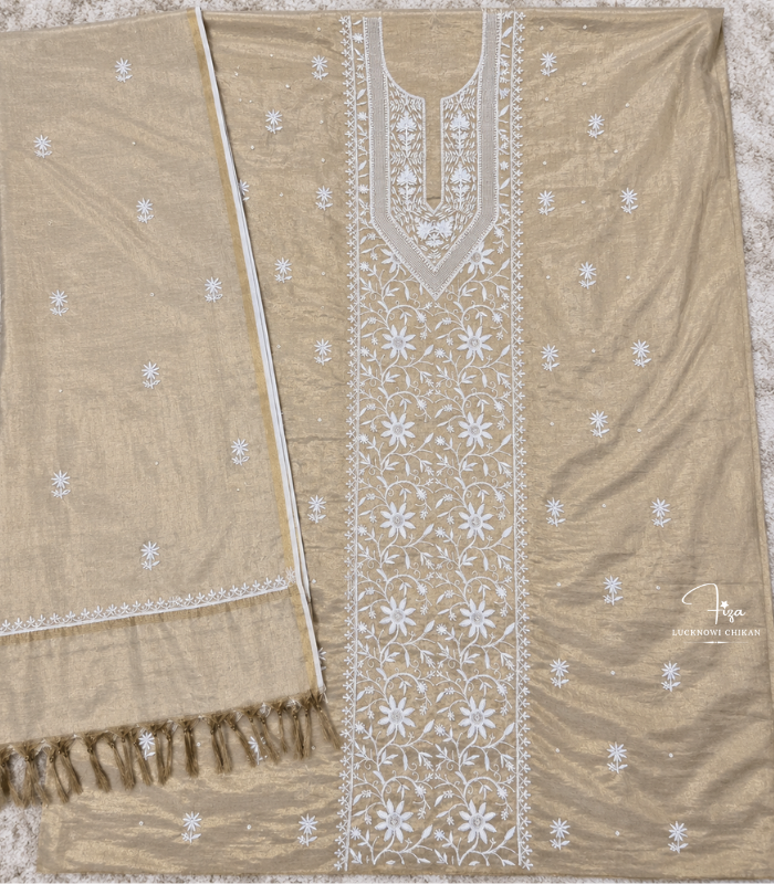 Unstitched Tissue Silk Kurta Dupatta