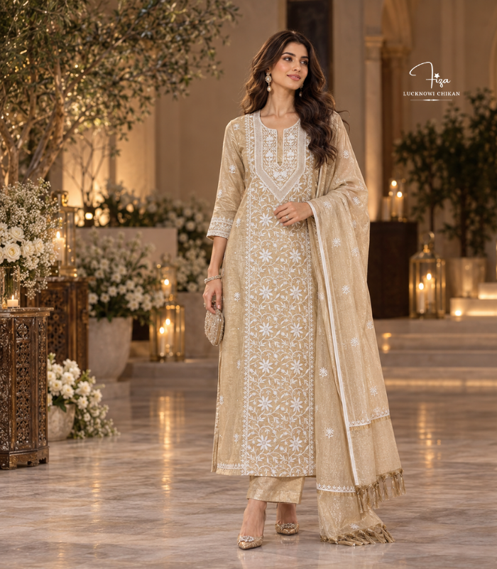 Unstitched Tissue Silk Kurta Dupatta