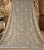 golden Tissue Silk Chikankari suit in Dubai