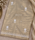 golden Tissue Silk Chikankari suit in Dubai